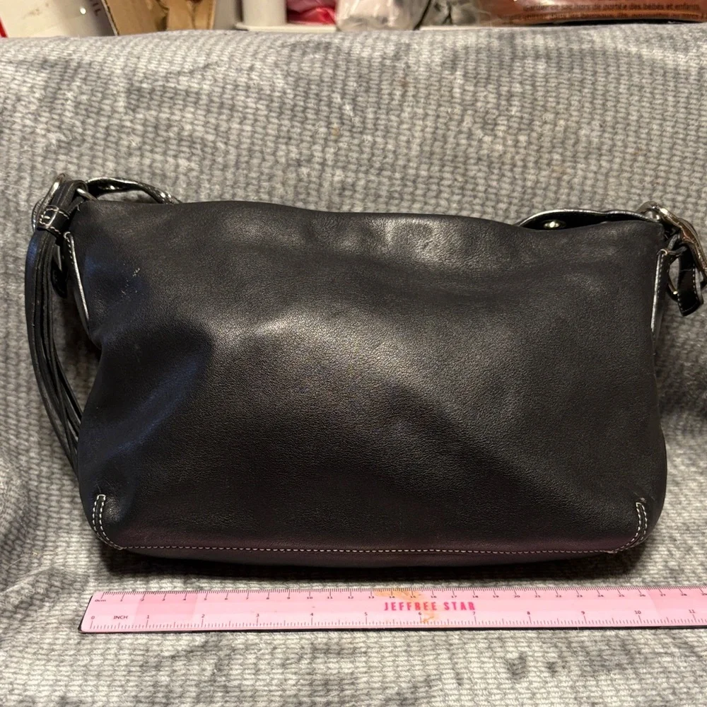 Coach Black Leather Shoulder Bag